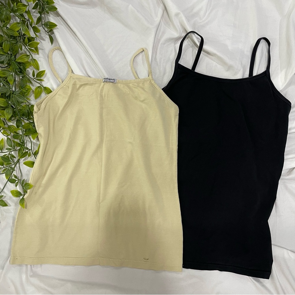 ‼️FINAL SALE‼️ 2 Cami Tank Tops Size L Womens Nude & Black